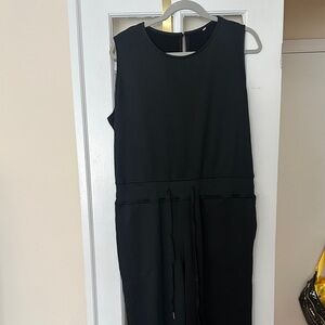 Sleeveless Black Jumpsuit with Drawstring Waist